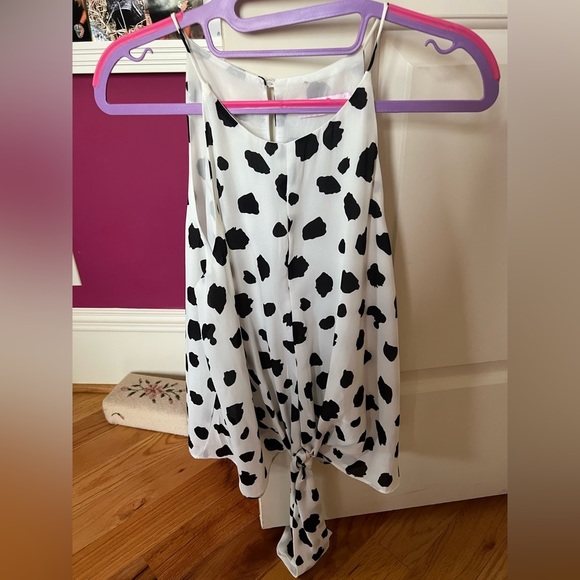 Buddy Love White Tank Top with Black Polka Dots - Picture 4 of 6